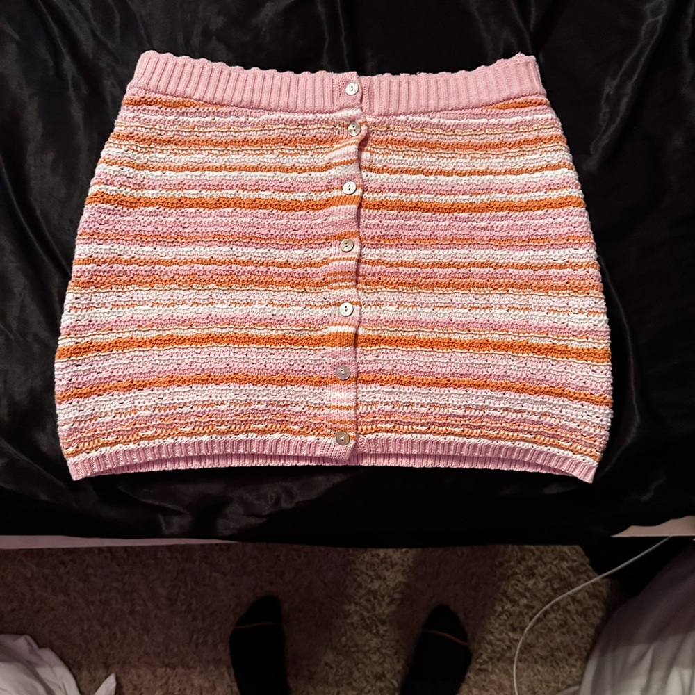 Pink button up skirt